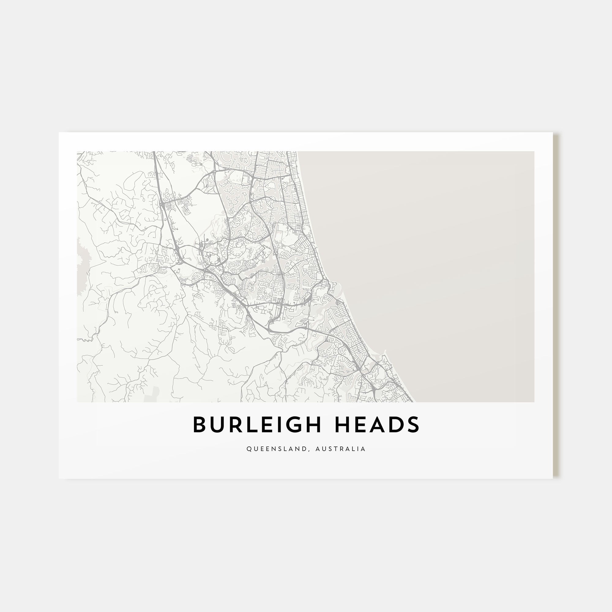 Burleigh Heads Map Landscape Poster