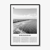 Burleigh Heads Print Black and White, Burleigh Heads Wall Art, Burleigh Heads Poster, Burleigh Heads Photo, Queensland, Australia