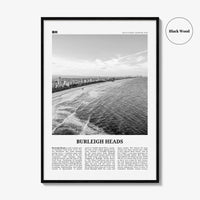 Burleigh Heads Print Black and White, Burleigh Heads Wall Art, Burleigh Heads Poster, Burleigh Heads Photo, Queensland, Australia