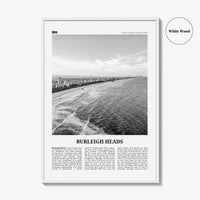 Burleigh Heads Print Black and White, Burleigh Heads Wall Art, Burleigh Heads Poster, Burleigh Heads Photo, Queensland, Australia