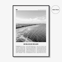 Burleigh Heads Print Black and White, Burleigh Heads Wall Art, Burleigh Heads Poster, Burleigh Heads Photo, Queensland, Australia