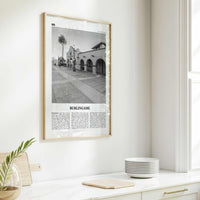 Burlingame Print Black and White, Burlingame Wall Art, Burlingame Poster, Burlingame Photo, Burlingame Décor, Burlingame Map, California USA