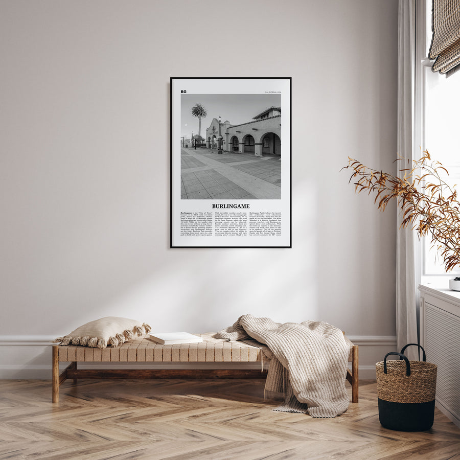 Burlingame Travel B&W Poster