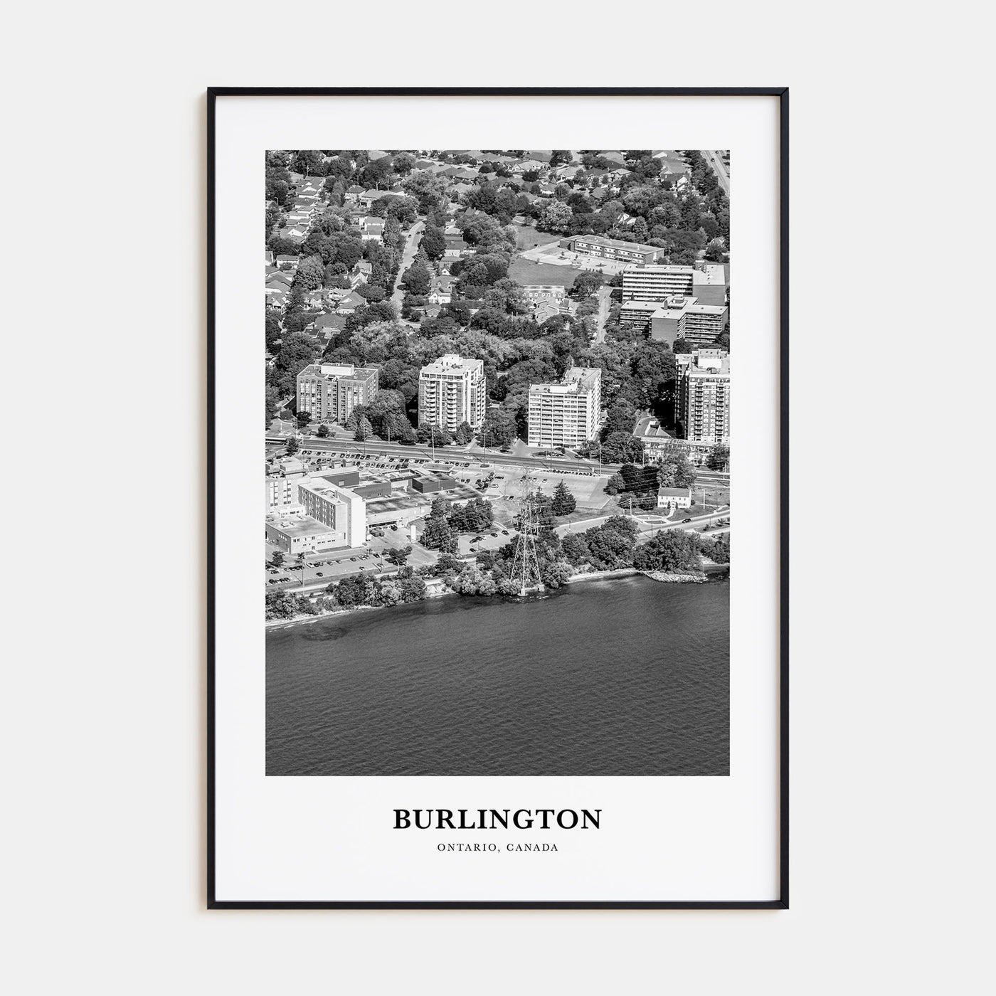 Burlington, Canada Portrait B&W Poster