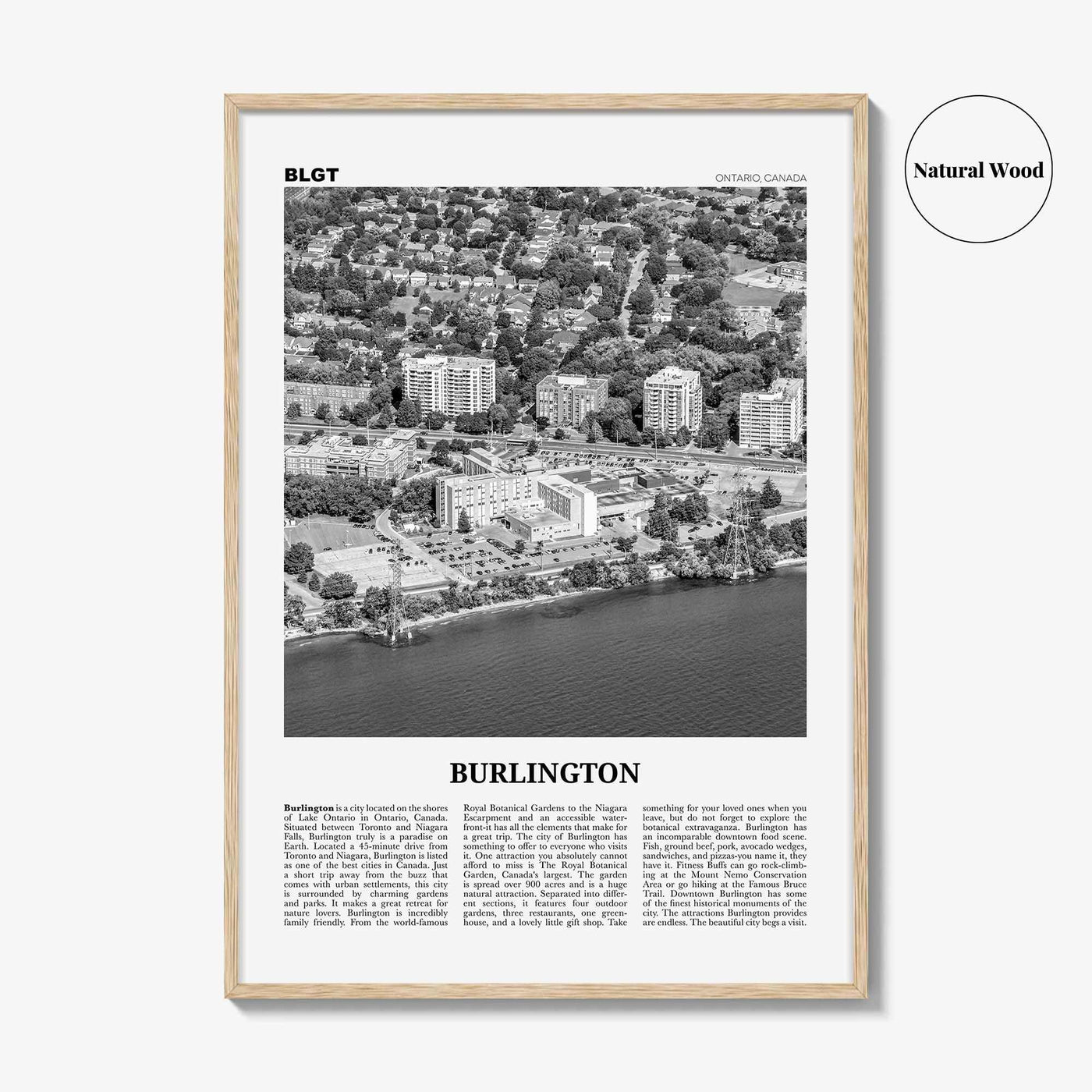 Burlington Print Black and White Canada, Burlington Wall Art, Burlington Poster, Burlington Photo, Burlington Wall Décor, Ontario, Canada