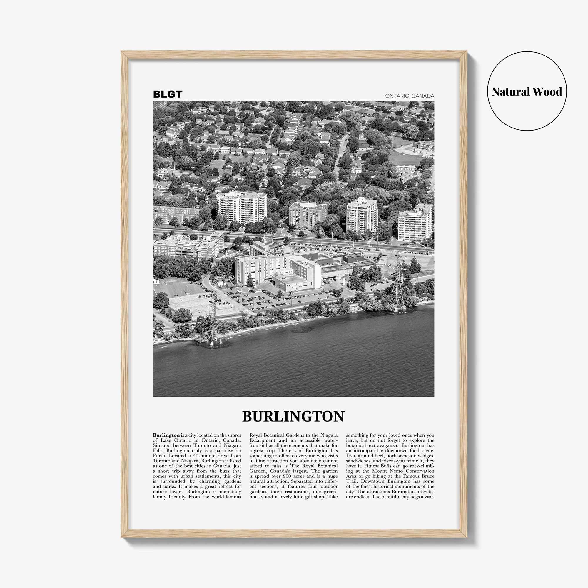 Burlington Print Black and White Canada, Burlington Wall Art, Burlington Poster, Burlington Photo, Burlington Wall Décor, Ontario, Canada