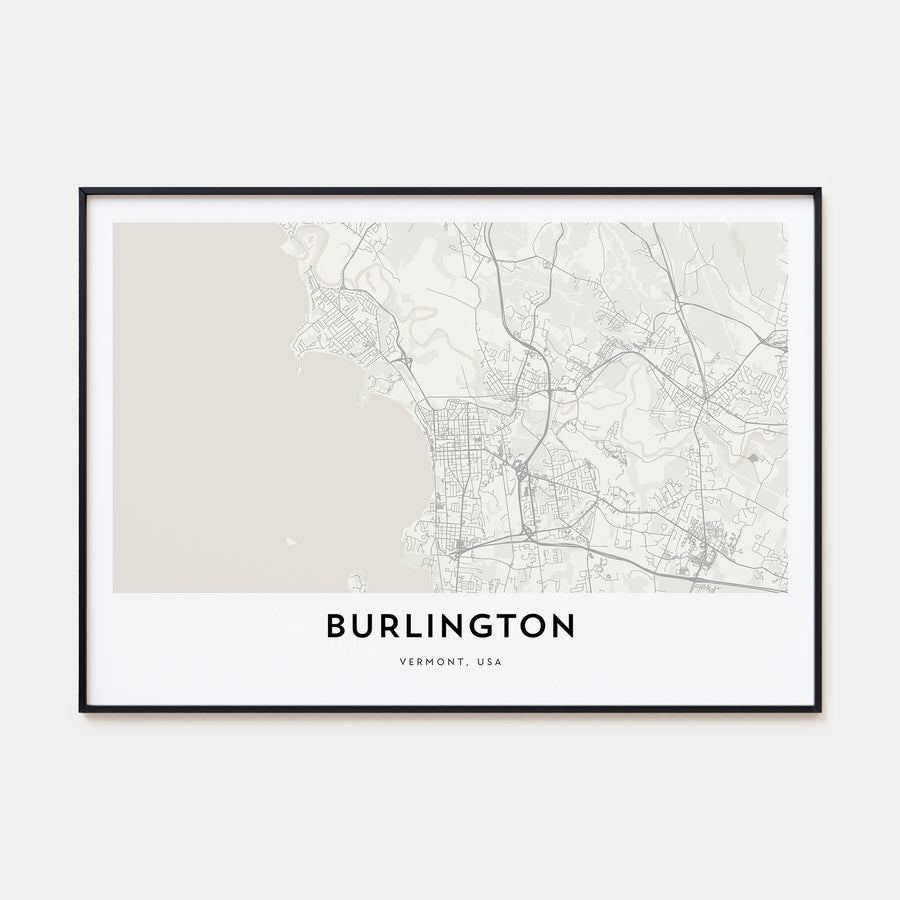 Burlington, Vermont Map Landscape Poster