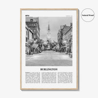 Burlington Print Black and White Vermont, Burlington Wall Art, Burlington Poster, Burlington Photo, Burlington Décor, USA, United States