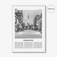 Burlington Print Black and White Vermont, Burlington Wall Art, Burlington Poster, Burlington Photo, Burlington Décor, USA, United States