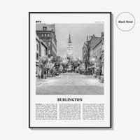 Burlington Print Black and White Vermont, Burlington Wall Art, Burlington Poster, Burlington Photo, Burlington Décor, USA, United States
