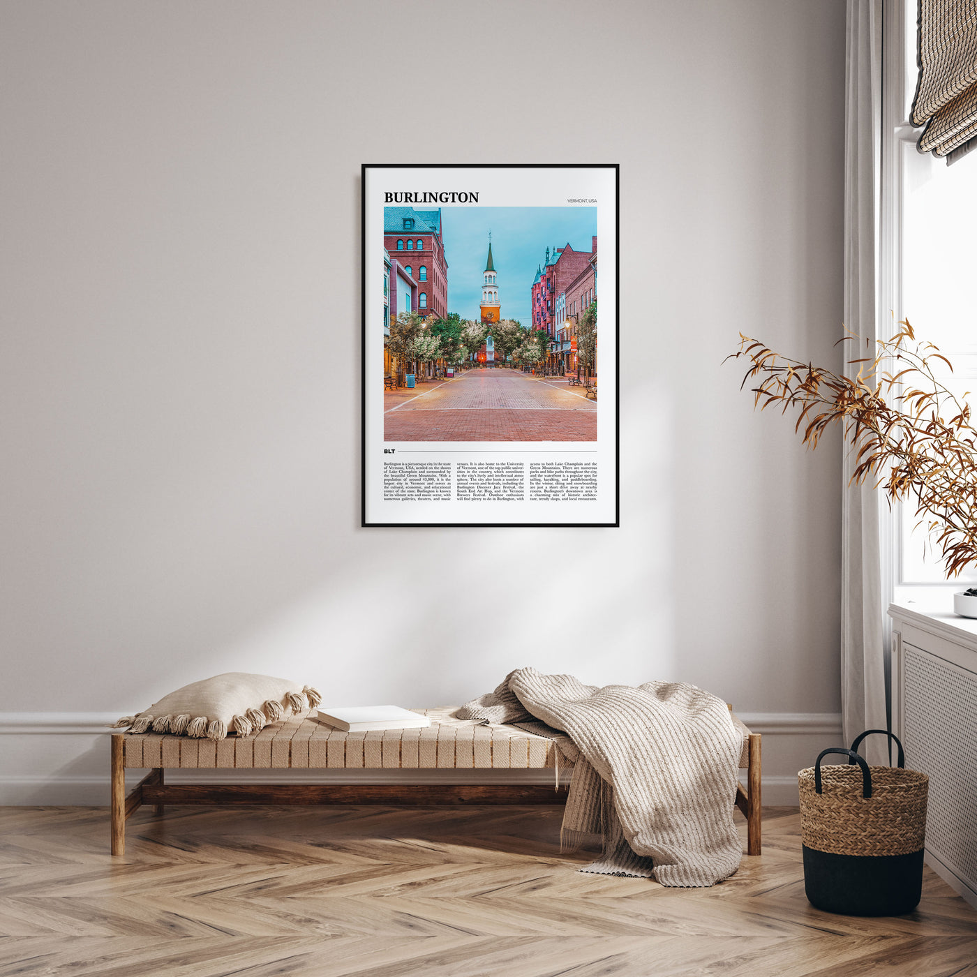 Burlington, Vermont Travel Color Poster