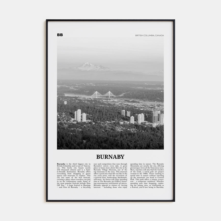 Burnaby Travel B&W Poster