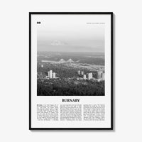 Burnaby Print Black and White, Burnaby Wall Art, Burnaby Poster, Burnaby Photo, Burnaby Wall Décor, Burnaby Map, British Columbia, Canada