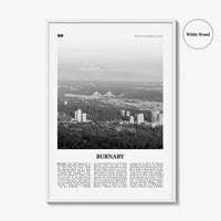 Burnaby Print Black and White, Burnaby Wall Art, Burnaby Poster, Burnaby Photo, Burnaby Wall Décor, Burnaby Map, British Columbia, Canada