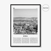 Bursa Print Black and White, Bursa Wall Art, Bursa Poster, Bursa Photo, Bursa Wall Décor, Bursa Map, Turkey