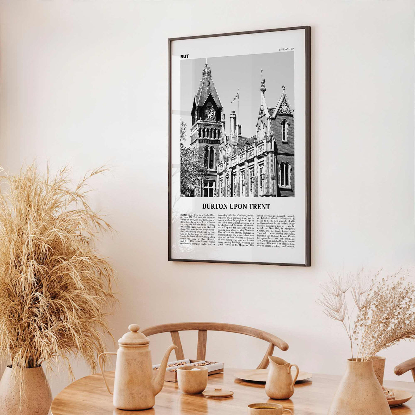 Burton upon Trent Print Black and White, Burton upon Trent Wall Art, Burton upon Trent Poster, Burton upon Trent Photo, Wall Décor, Map