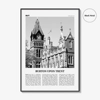 Burton upon Trent Print Black and White, Burton upon Trent Wall Art, Burton upon Trent Poster, Burton upon Trent Photo, Wall Décor, Map