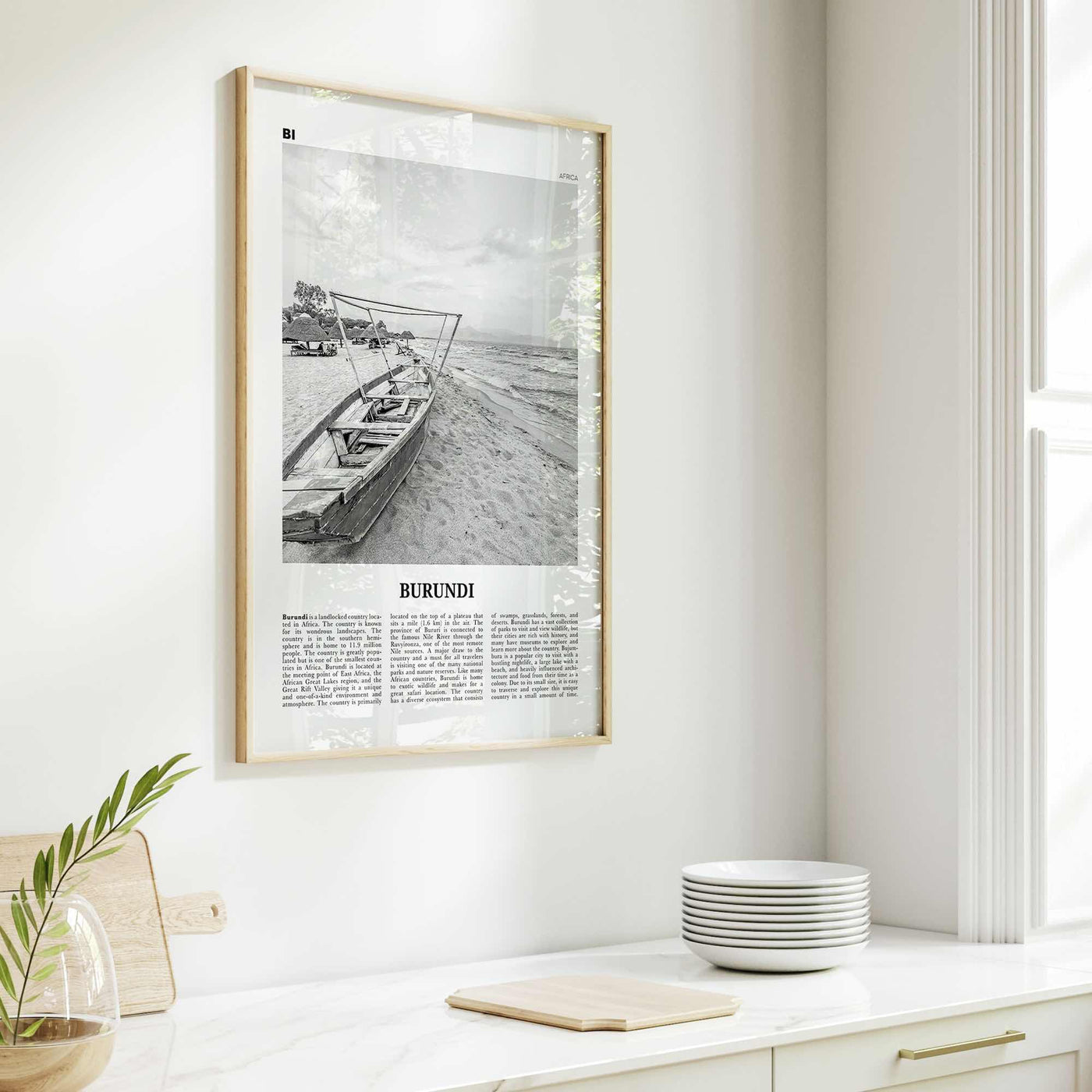 Burundi Print Black and White, Burundi Wall Art, Burundi Poster, Burundi Photo, Burundi Wall Decor, Country Art Print, Africa