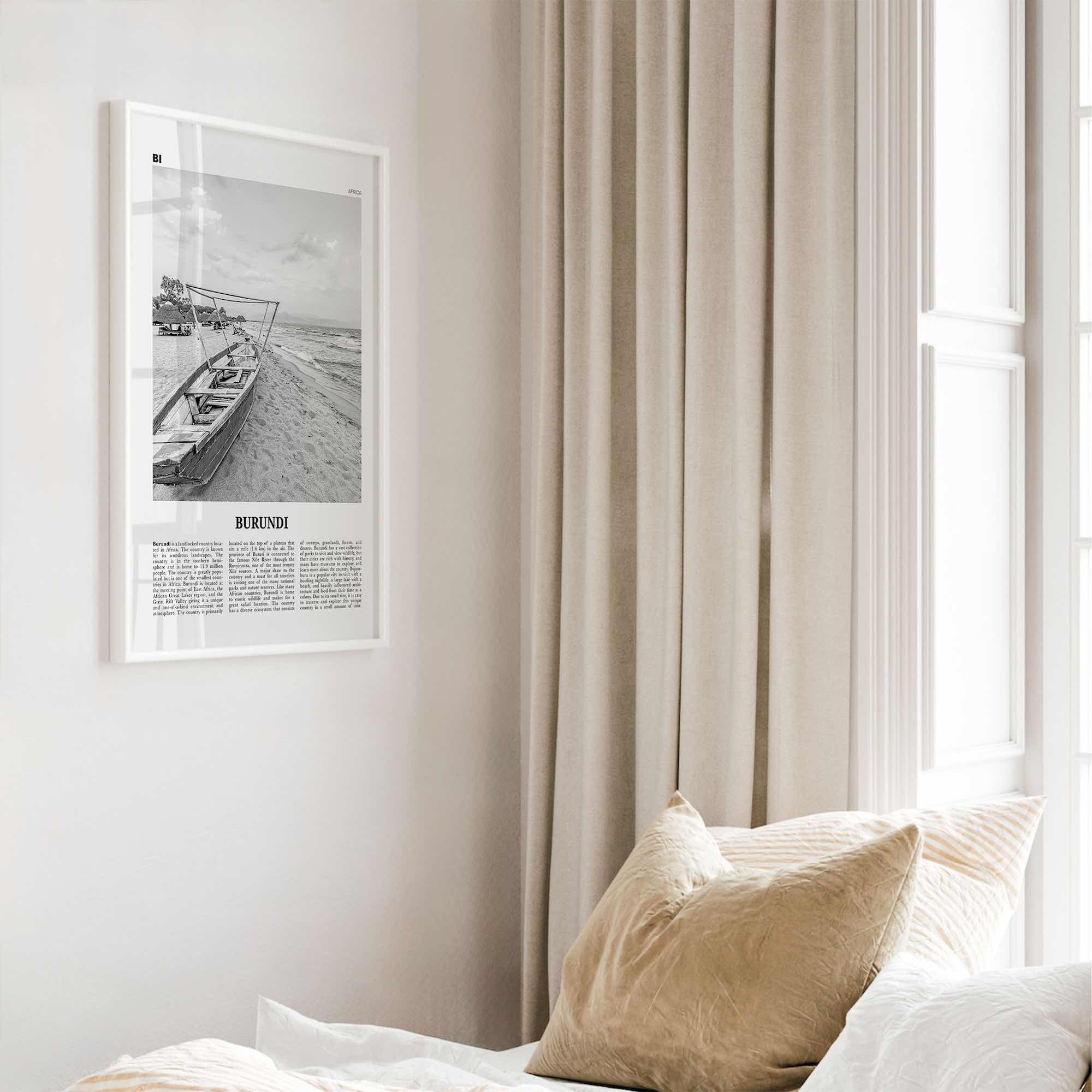 Burundi Print Black and White, Burundi Wall Art, Burundi Poster, Burundi Photo, Burundi Wall Decor, Country Art Print, Africa