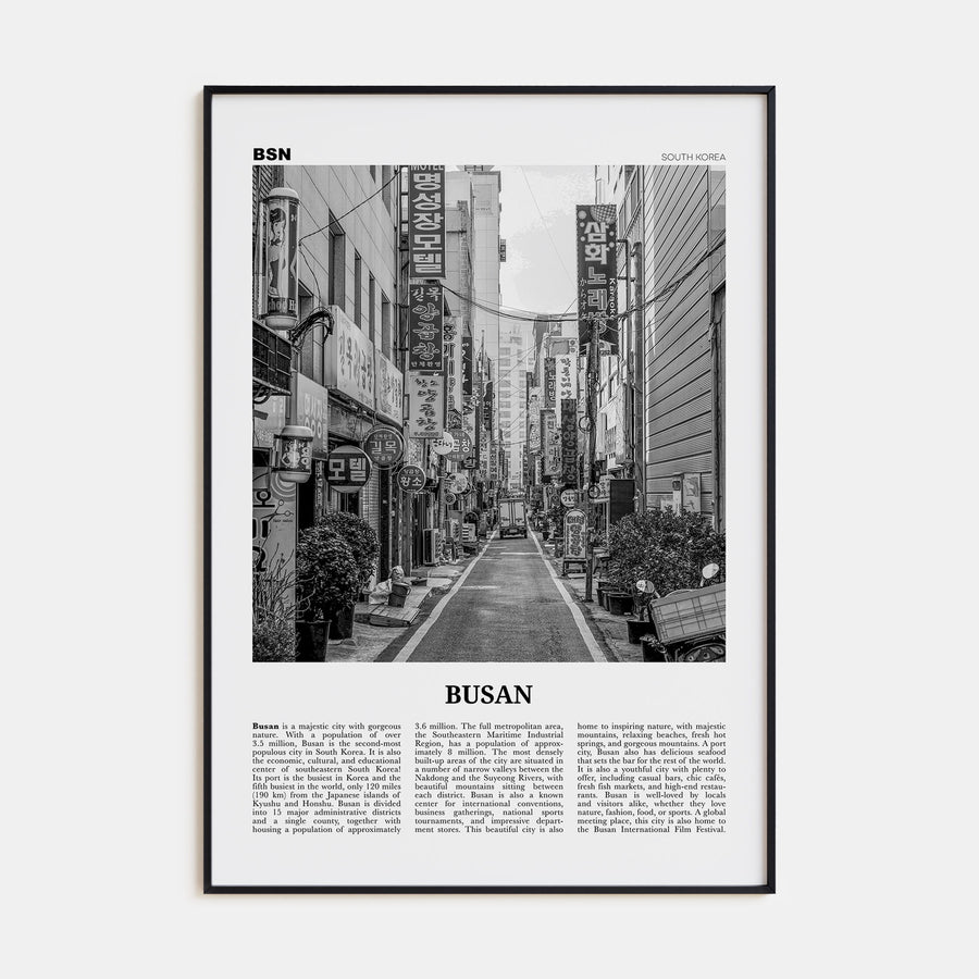 Busan Travel B&W No 1 Poster
