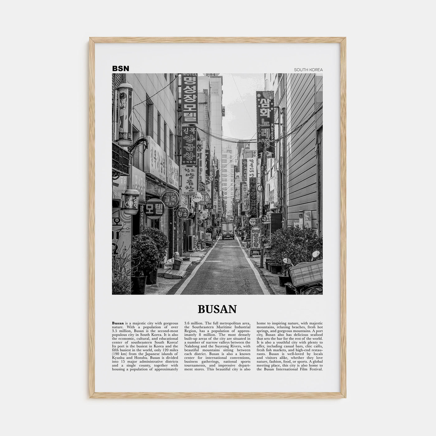 Busan Travel B&W No 1 Poster