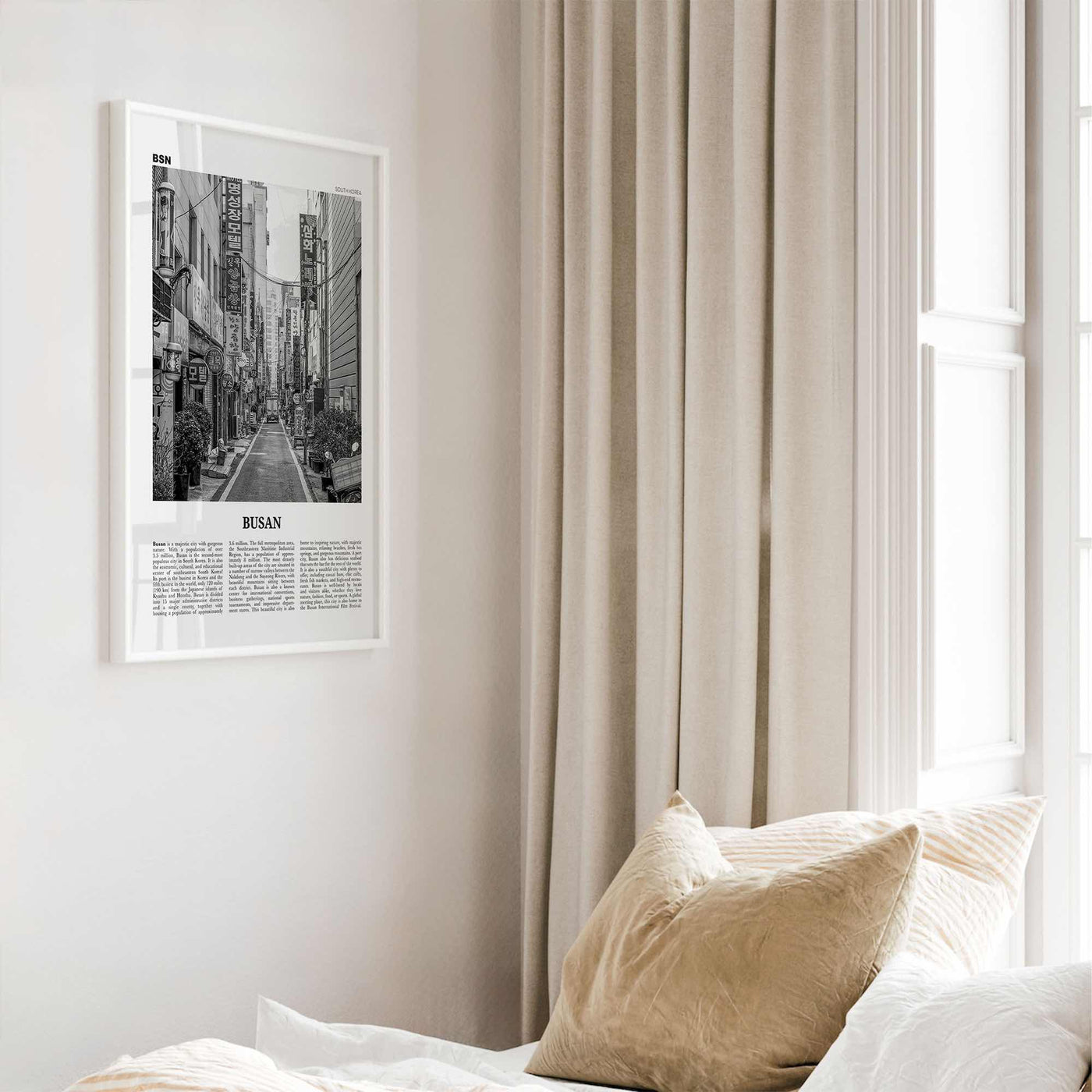 Busan Print Black and White No 1, Busan Wall Art, Busan Poster, Busan Photo, Busan Wall Decor, Pusan, South Korea, 부산 부산직할시 대한민국 한국 남한 지도