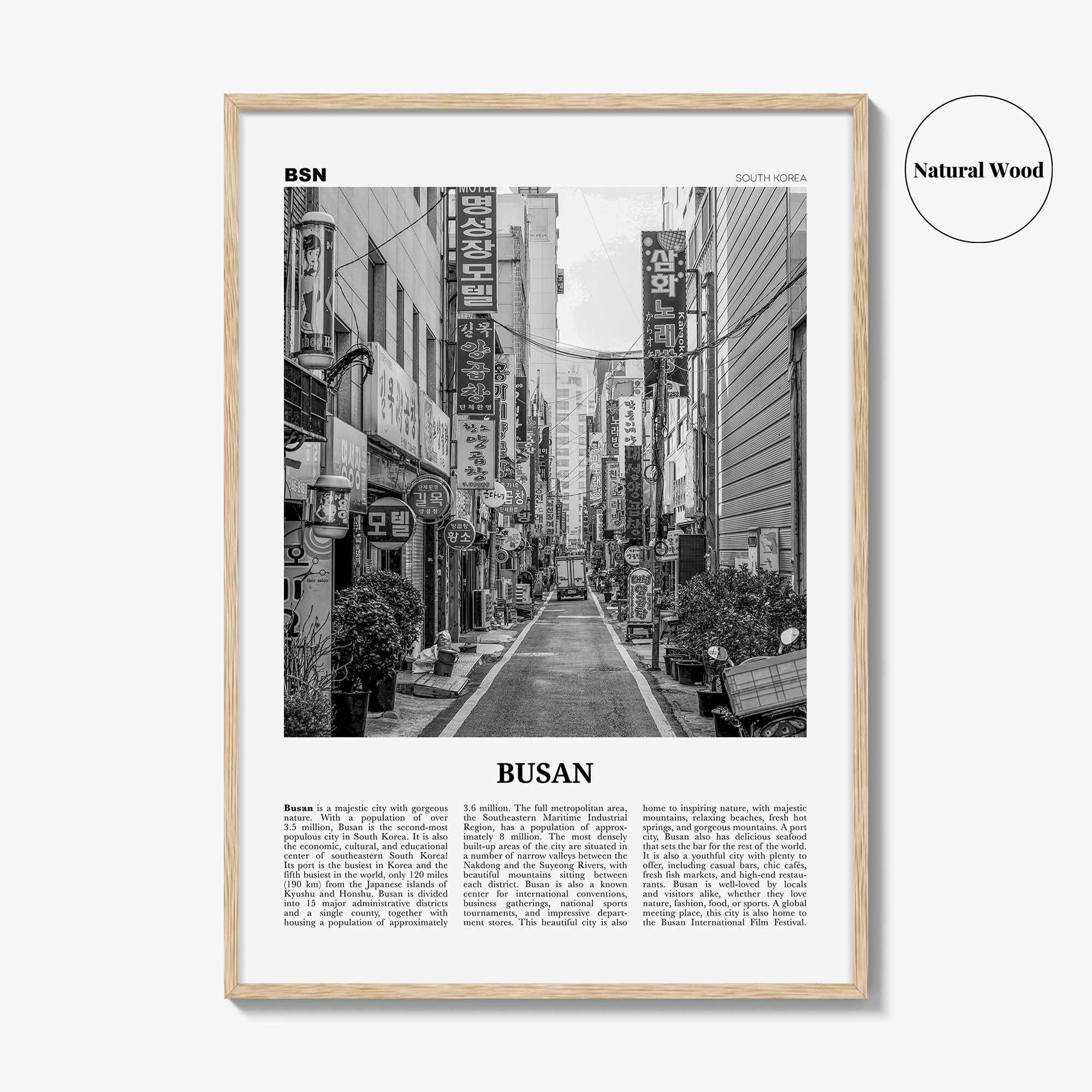 Busan Print Black and White No 1, Busan Wall Art, Busan Poster, Busan Photo, Busan Wall Decor, Pusan, South Korea, 부산 부산직할시 대한민국 한국 남한 지도