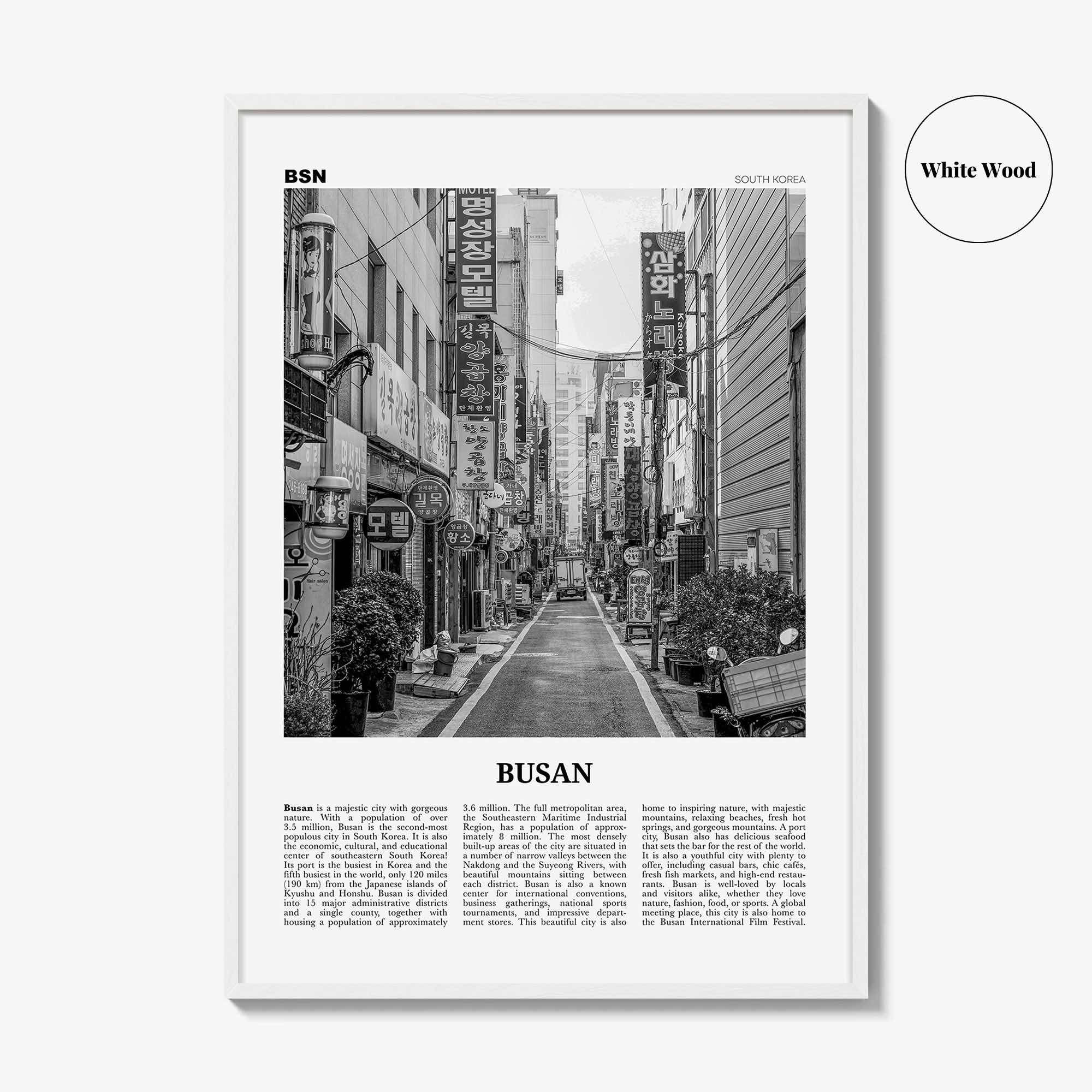 Busan Print Black and White No 1, Busan Wall Art, Busan Poster, Busan Photo, Busan Wall Decor, Pusan, South Korea, 부산 부산직할시 대한민국 한국 남한 지도