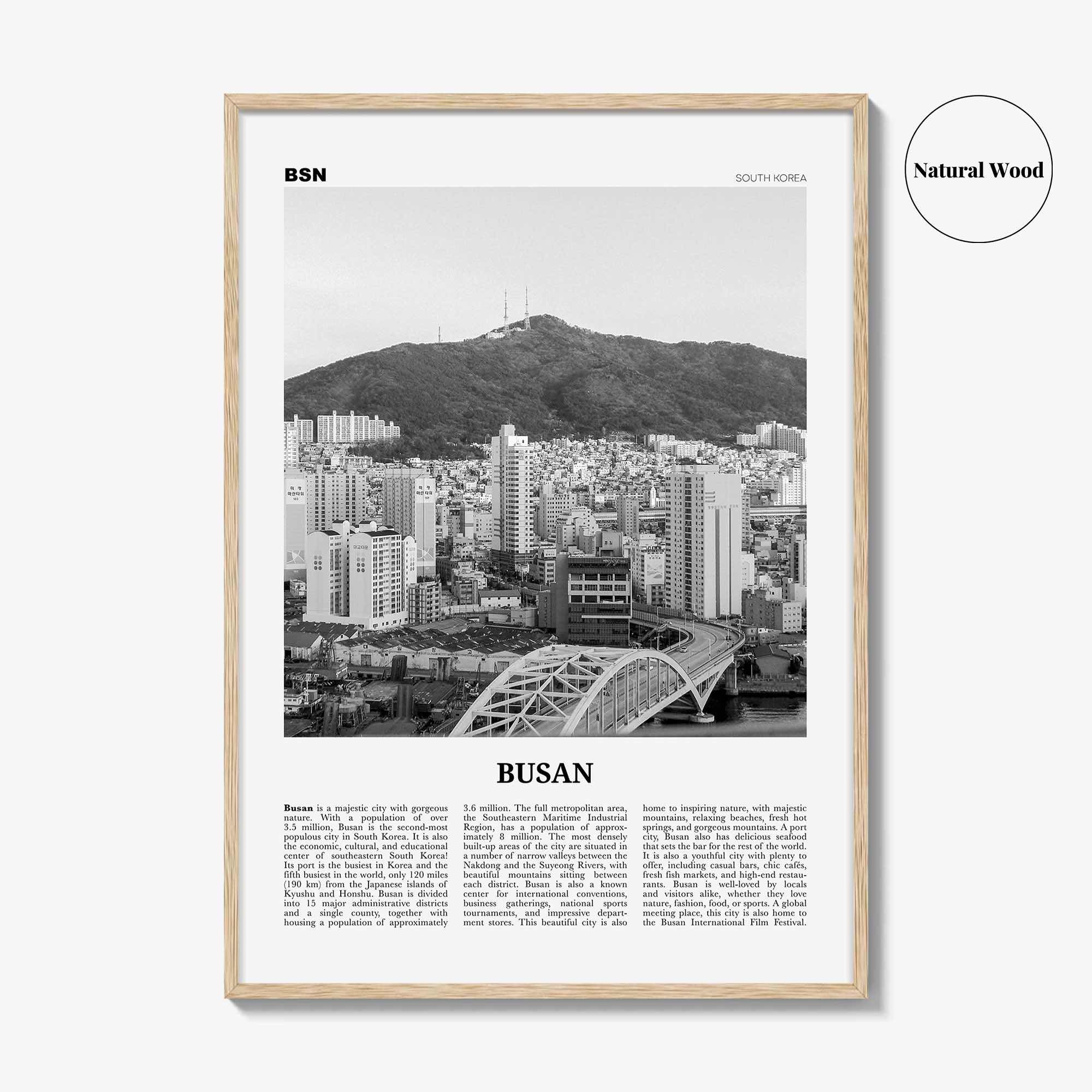 Busan Print Black and White No 2, Busan Wall Art, Busan Poster, Busan Photo, Busan Wall Decor, Pusan, South Korea, 부산 부산직할시 대한민국 한국 남한 지도