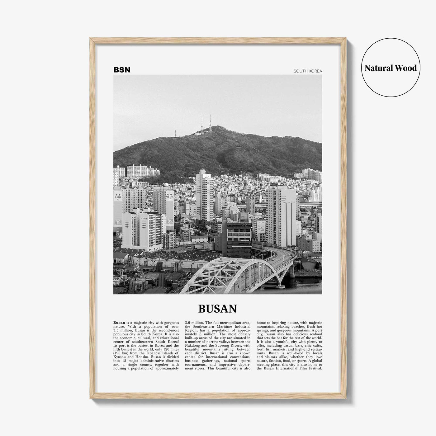 Busan Print Black and White No 2, Busan Wall Art, Busan Poster, Busan Photo, Busan Wall Decor, Pusan, South Korea, 부산 부산직할시 대한민국 한국 남한 지도