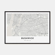 Bushwick Map Landscape Poster