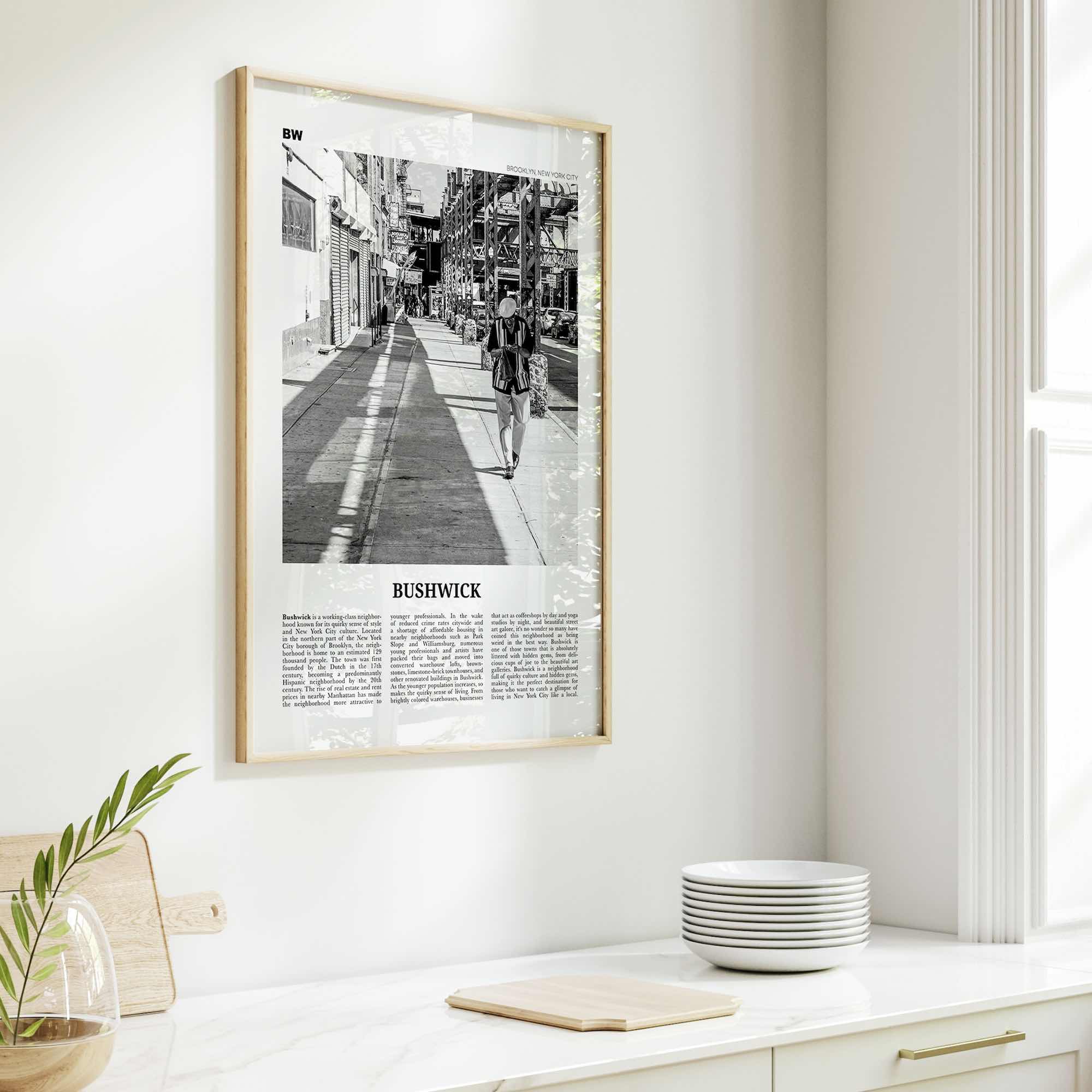 Bushwick Print Black and White, Bushwick Wall Art, Bushwick Poster, Bushwick Photo, Bushwick Wall Décor,Bushwick, New York City, USA