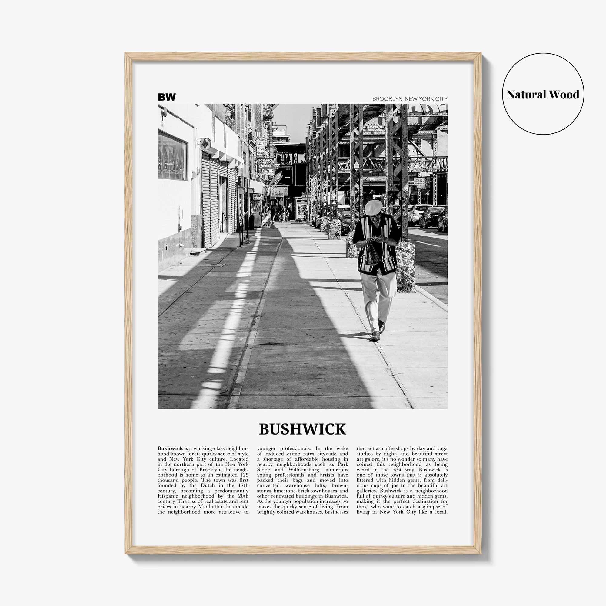 Bushwick Print Black and White, Bushwick Wall Art, Bushwick Poster, Bushwick Photo, Bushwick Wall Décor,Bushwick, New York City, USA