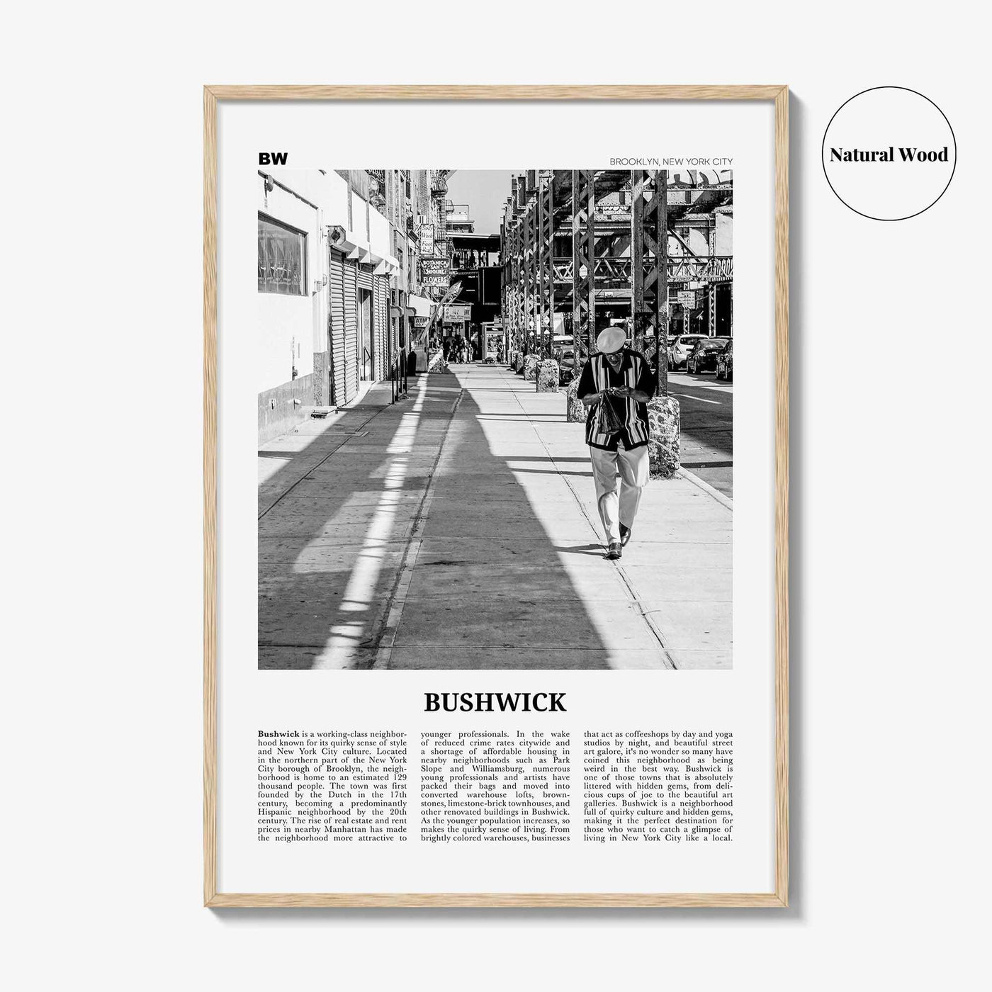 Bushwick Print Black and White, Bushwick Wall Art, Bushwick Poster, Bushwick Photo, Bushwick Wall Décor,Bushwick, New York City, USA