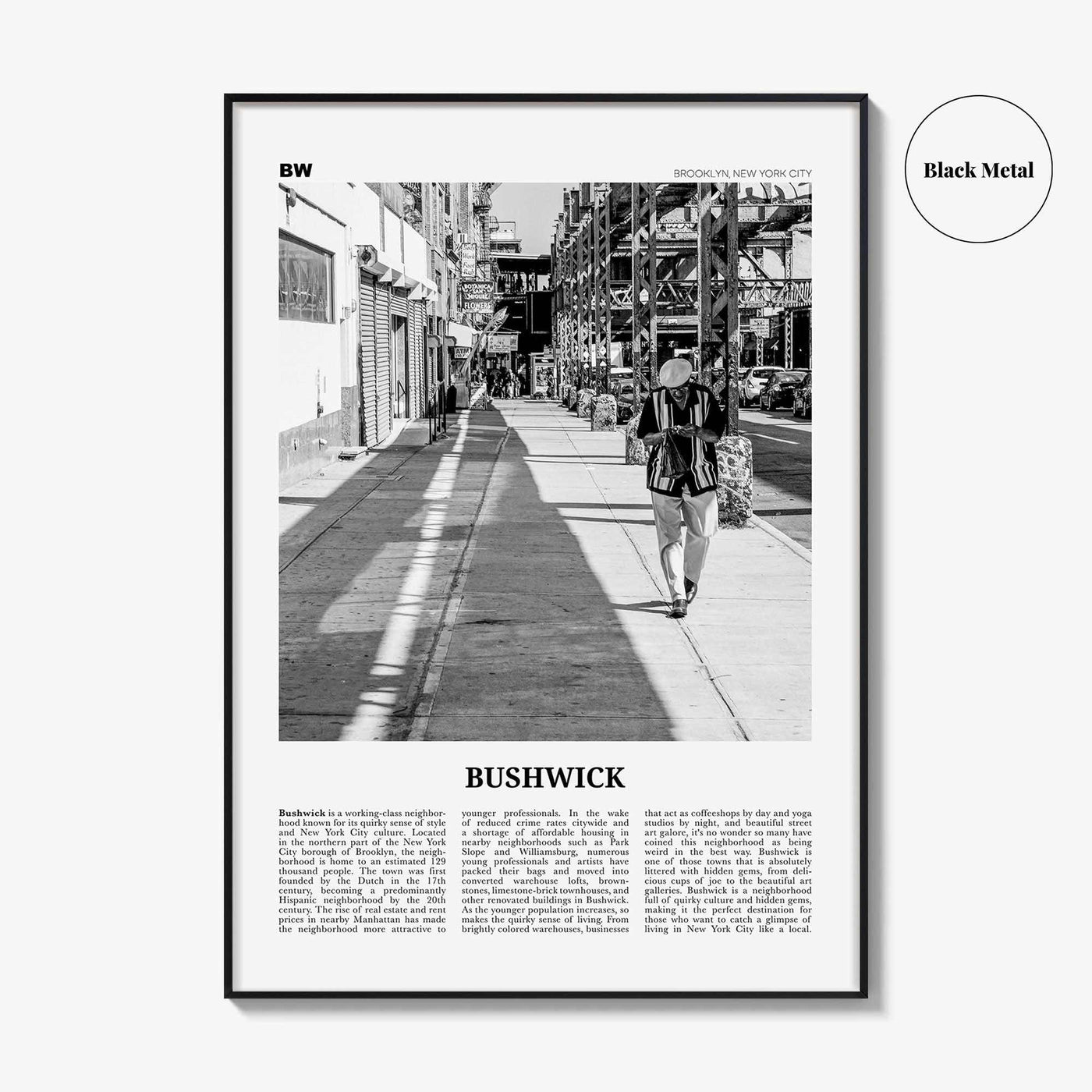 Bushwick Print Black and White, Bushwick Wall Art, Bushwick Poster, Bushwick Photo, Bushwick Wall Décor,Bushwick, New York City, USA