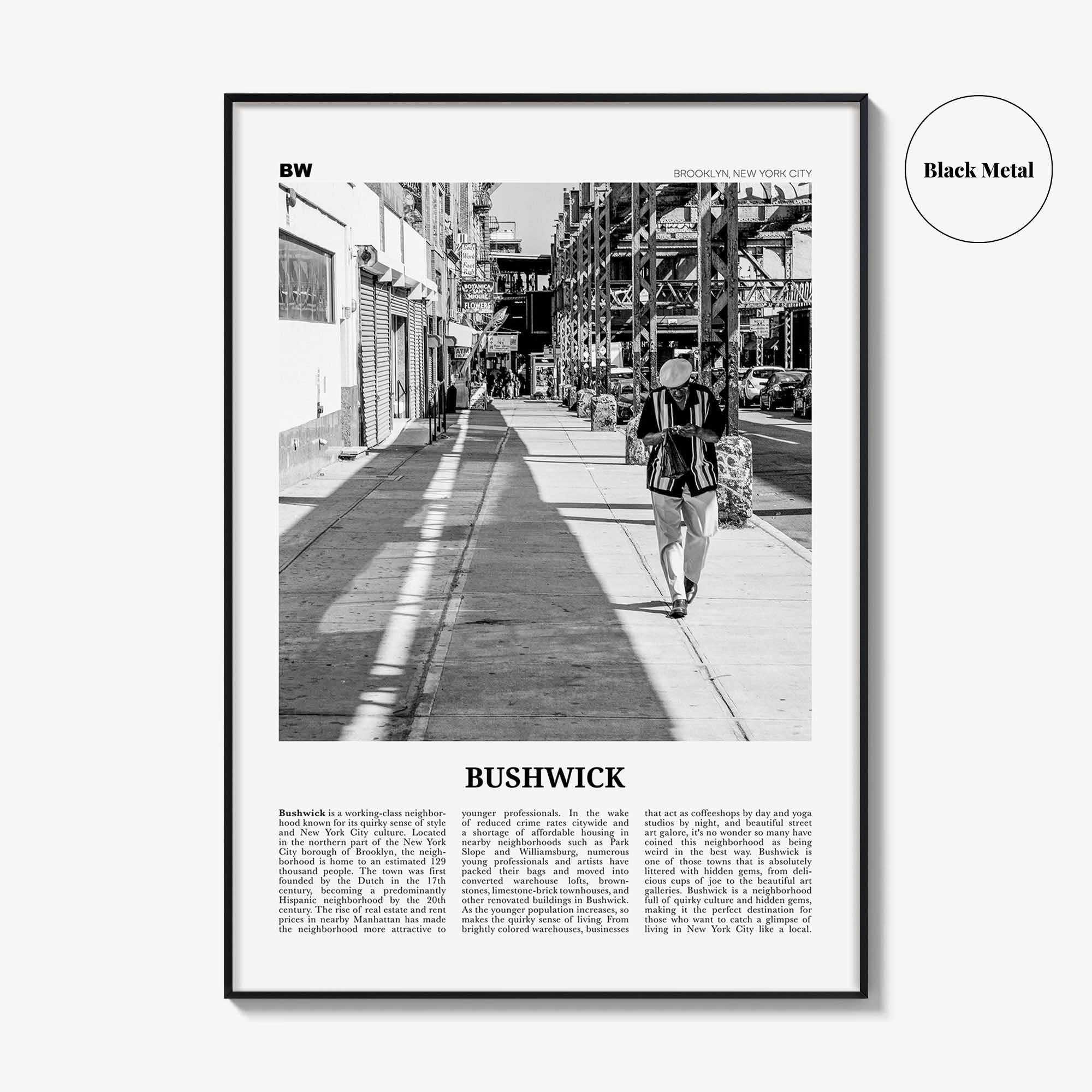 Bushwick Print Black and White, Bushwick Wall Art, Bushwick Poster, Bushwick Photo, Bushwick Wall Décor,Bushwick, New York City, USA
