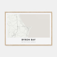 Byron Bay Map Landscape Poster
