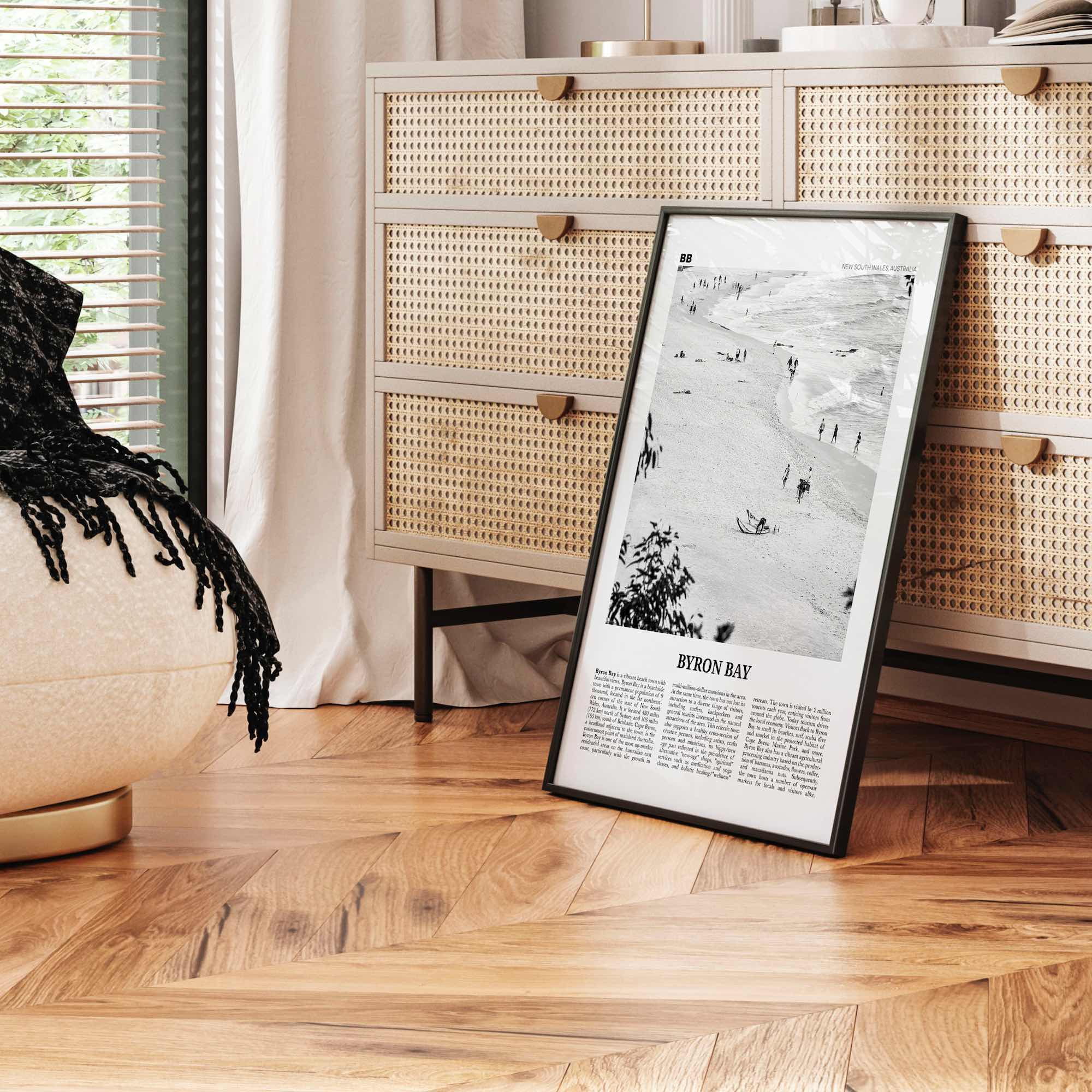 Byron Bay Print Black and White No 1, Byron Bay Wall Art, Byron Bay Poster, Byron Bay Photo, Byron Bay Decor, New South Wales, Australia