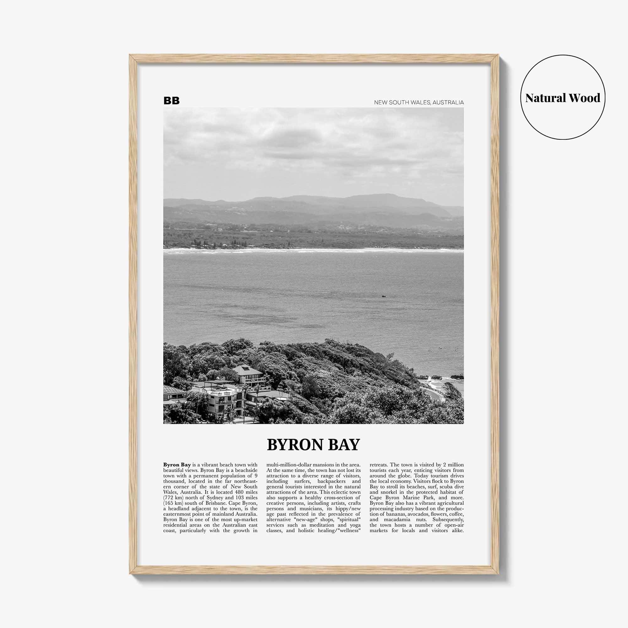 Byron Bay Print Black and White No 2, Byron Bay Wall Art, Byron Bay Poster, Byron Bay Photo, Byron Bay Decor, New South Wales Australia
