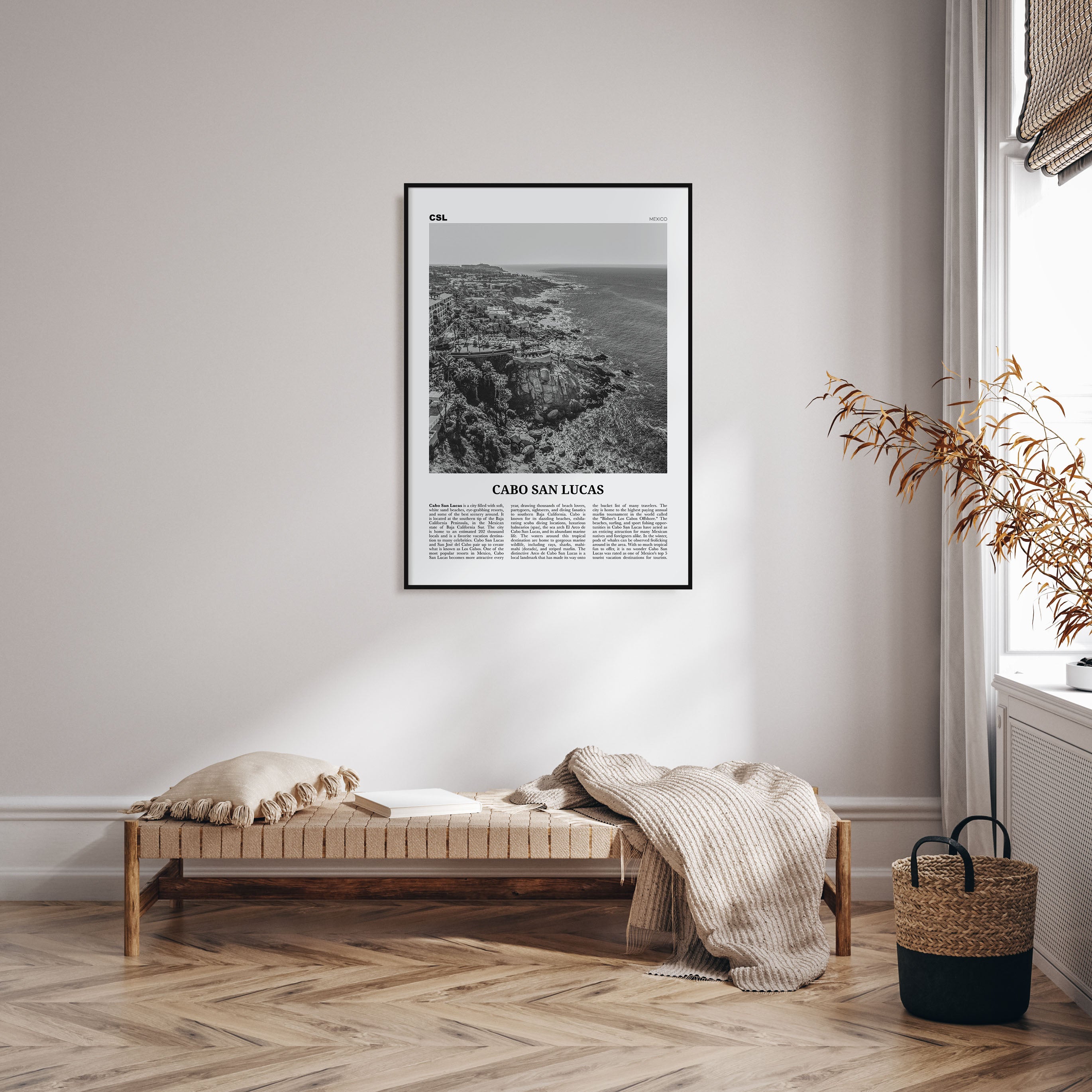 Cabo San Lucas Travel B&W Poster