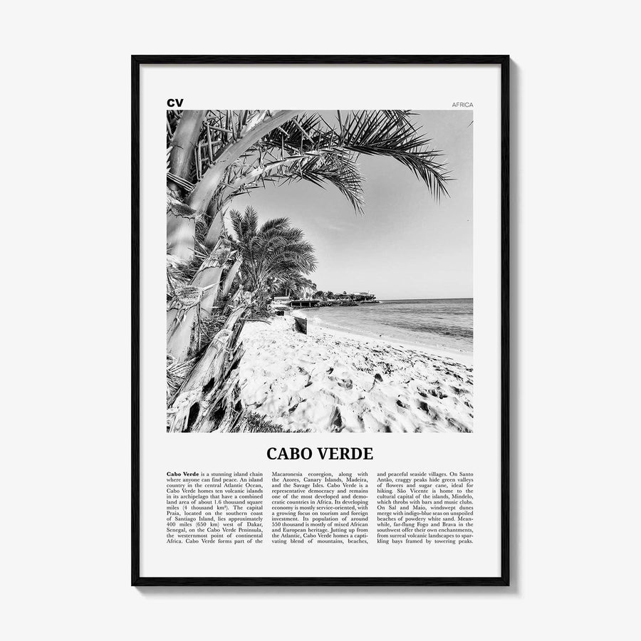 Cabo Verde Print Black and White, Cape Verde Wall Art, Cape Verde Poster, Cape Verde Photo, Praia, Cabo Verde, Kabu Verdi, Portugal, Africa