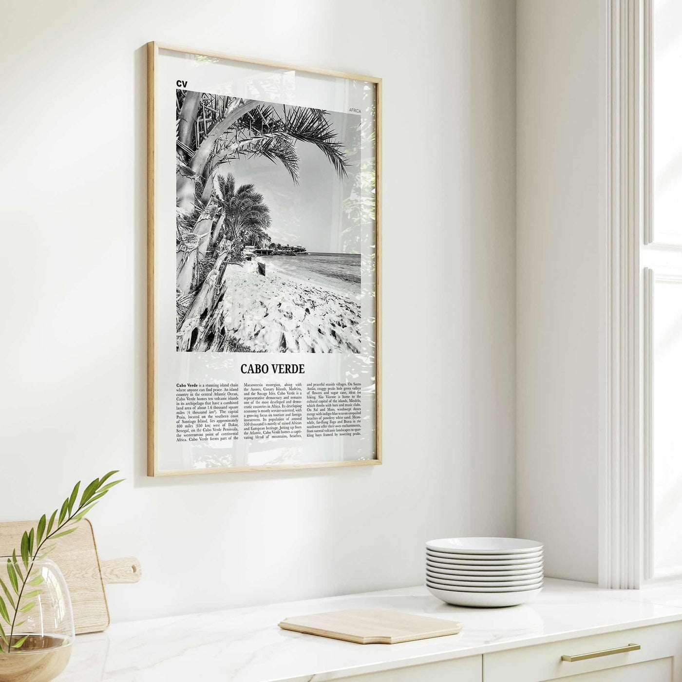 Cabo Verde Print Black and White, Cape Verde Wall Art, Cape Verde Poster, Cape Verde Photo, Praia, Cabo Verde, Kabu Verdi, Portugal, Africa