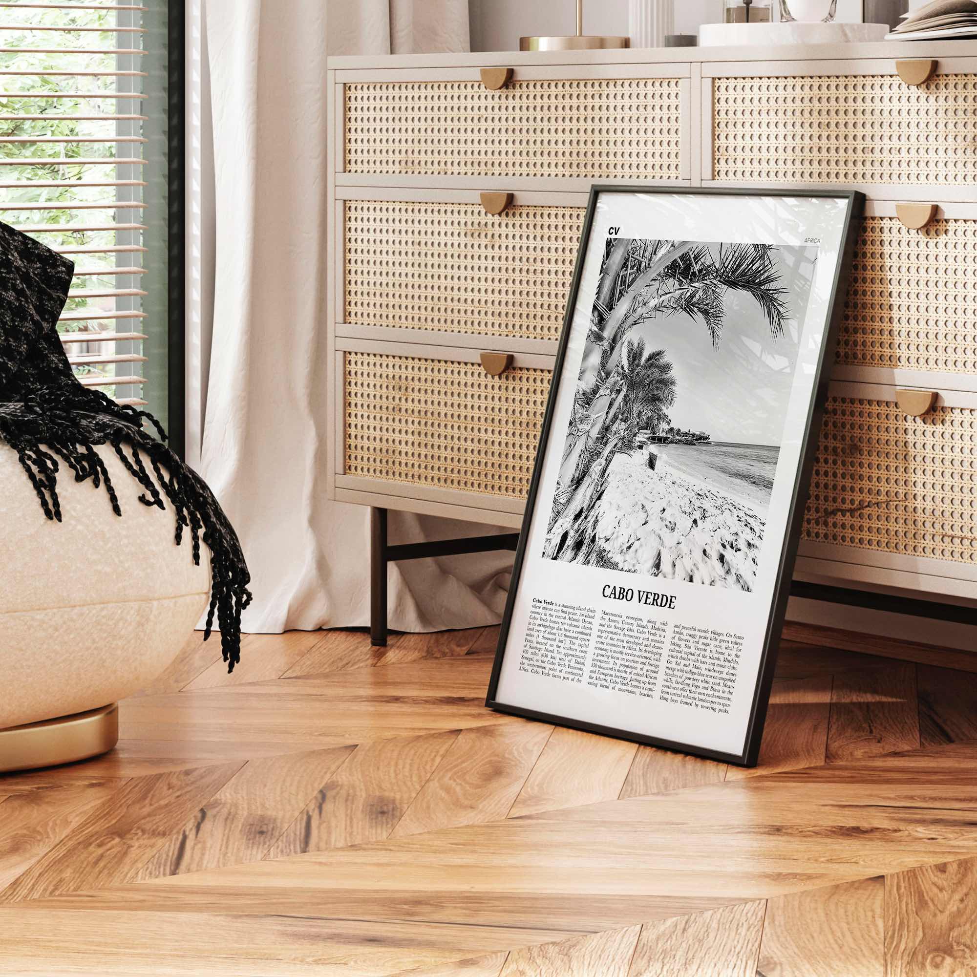 Cabo Verde Print Black and White, Cape Verde Wall Art, Cape Verde Poster, Cape Verde Photo, Praia, Cabo Verde, Kabu Verdi, Portugal, Africa