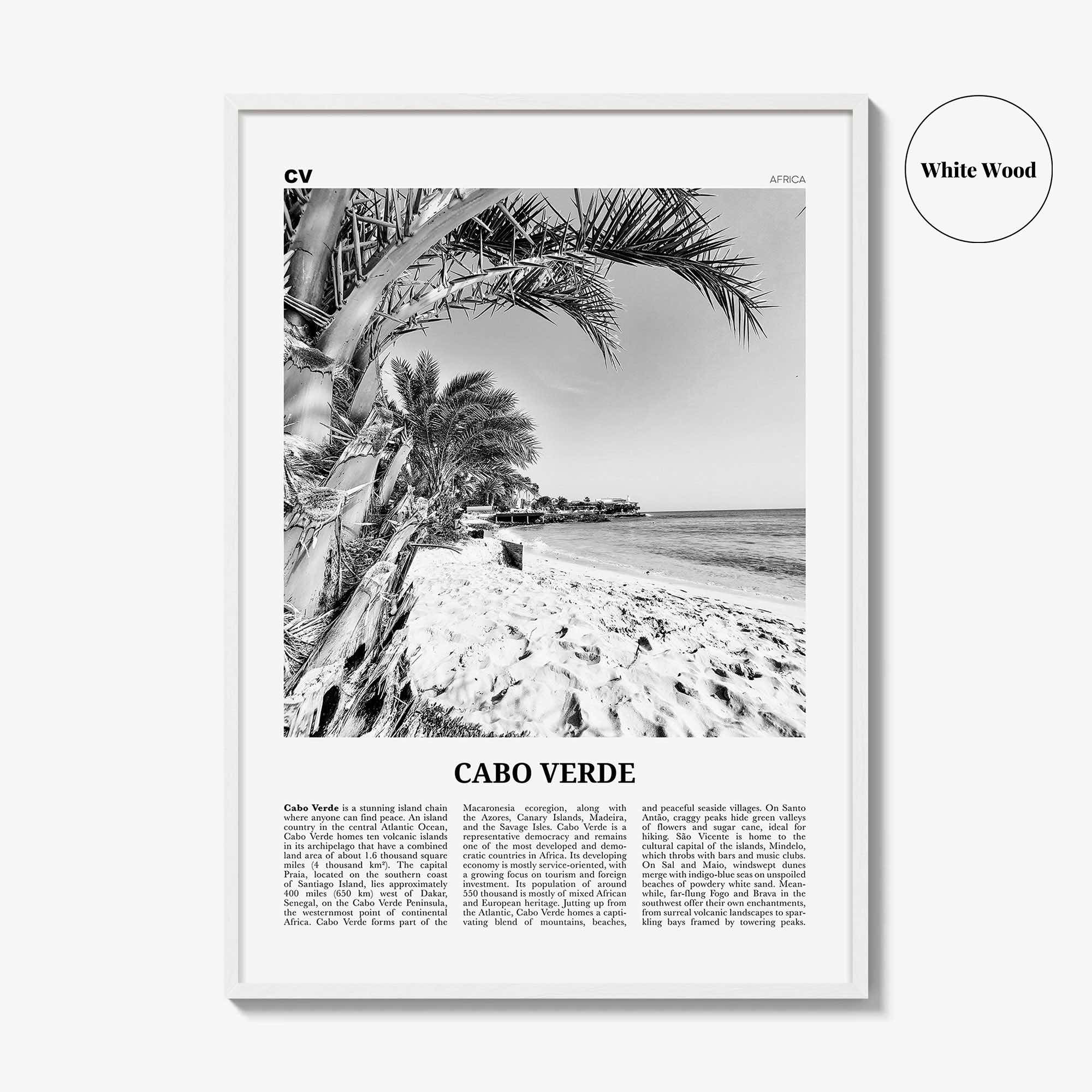 Cabo Verde Print Black and White, Cape Verde Wall Art, Cape Verde Poster, Cape Verde Photo, Praia, Cabo Verde, Kabu Verdi, Portugal, Africa