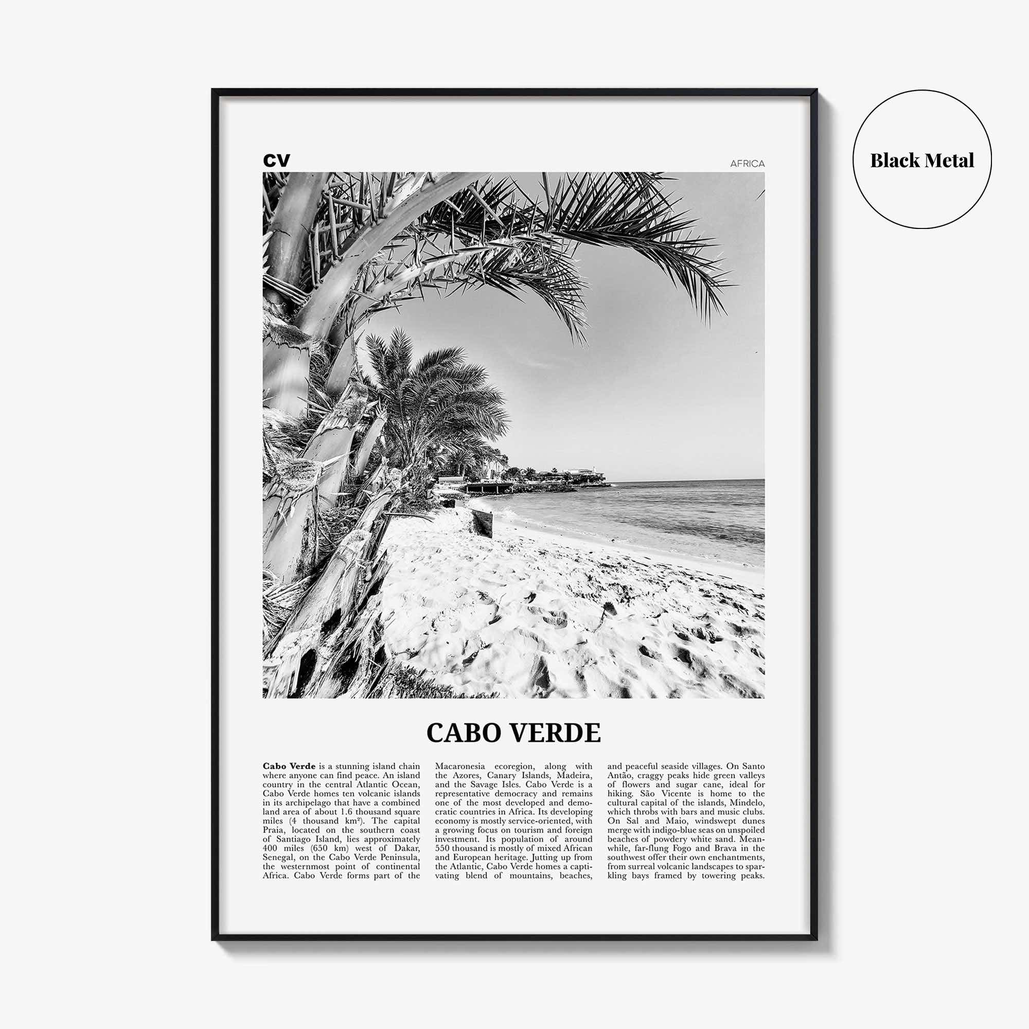 Cabo Verde Print Black and White, Cape Verde Wall Art, Cape Verde Poster, Cape Verde Photo, Praia, Cabo Verde, Kabu Verdi, Portugal, Africa