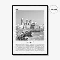 Cadiz Print Black and White, Cádiz Wall Art, Cádiz Poster, Cádiz Photo, Cádiz Wall Decor, City Art Print, Andalucia, Spain, España, Europe
