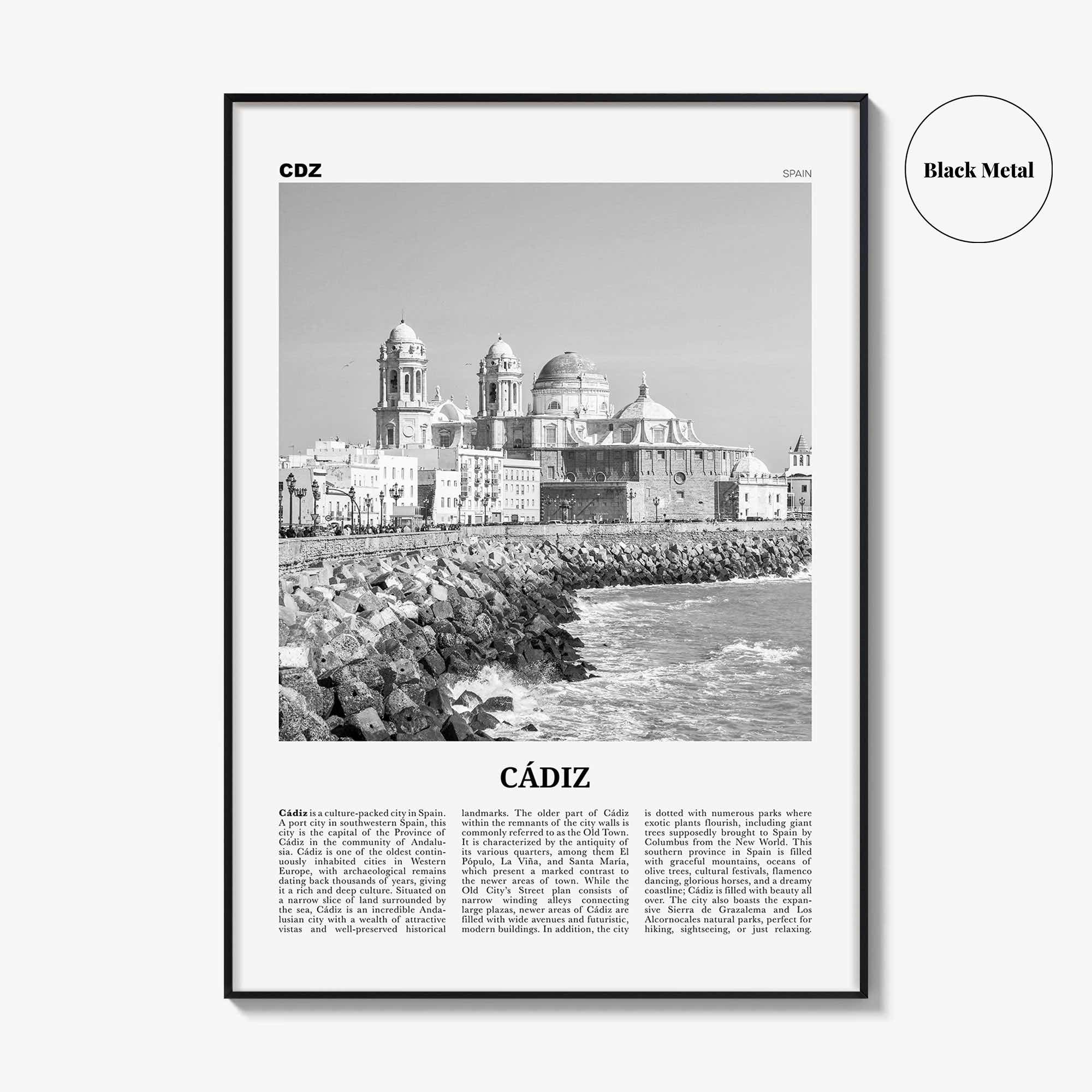 Cadiz Print Black and White, Cádiz Wall Art, Cádiz Poster, Cádiz Photo, Cádiz Wall Decor, City Art Print, Andalucia, Spain, España, Europe