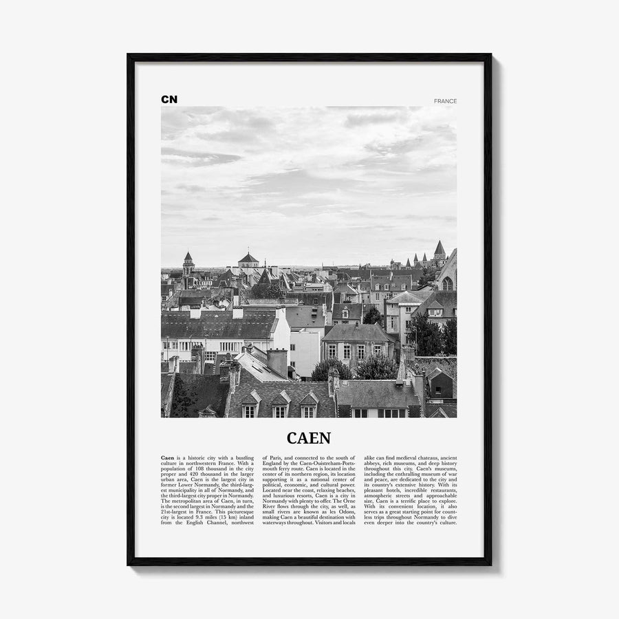 Caen Print Black and White No 1, Caen Wall Art, Caen Poster, Caen Photo, Caen Wall Decor, City Print, France, Kaem, Normandy, Calvados
