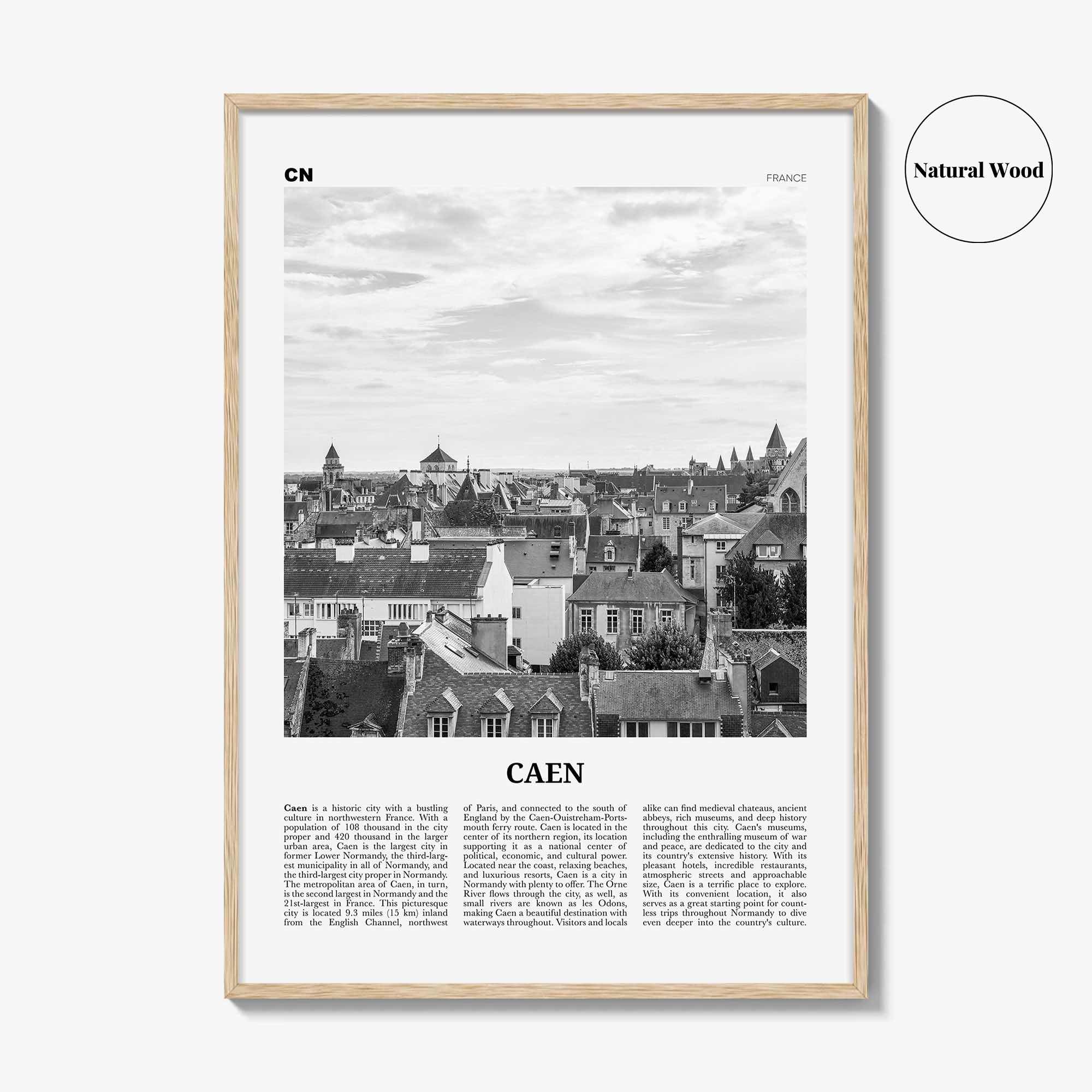 Caen Print Black and White No 1, Caen Wall Art, Caen Poster, Caen Photo, Caen Wall Decor, City Print, France, Kaem, Normandy, Calvados