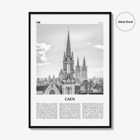 Caen Print Black and White No 2, Caen Wall Art, Caen Poster, Caen Photo, Caen Wall Decor, City Print, France, Kaem, Normandy, Calvados